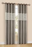 Duck River Textile Carlton Faux Silk Striped Border Grommet Panel, Bungee Cord