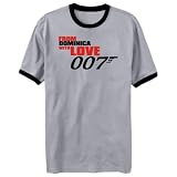 T-Shirt Ringer Silver Gray  From Dominica With Love  Country