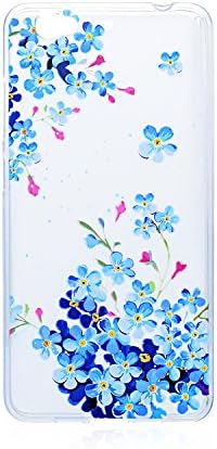 BLU VIVO 5 Case Soft tpu Anti Scratch case with flower for Blu vivo 5 5.5 '' (blue flower)