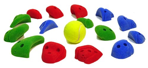 Hoppers - 10 Kids Climbing Holds  Climbing Grips RGB w ScrewsB004ILO3ZK 