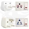 CostMad 2 Pcs 2-Pin / 3-Pin Prong India Indian / Pakistan / Srilanka Universal Universelle Worldwide Tourist Visitor Visiter Travel Adaptor Adapter Convertor Converter Plug from UK, EU Europe, Switzerland, USA America, Canada, Zambia, South Africa, France, Germany, Italy, China, England, Great Britain, Cyprus, Gibraltar, Hong Kong, Kenya, Kuwait, Malaysia, Malta, Mauritius, Nigeria, Dubai, UAE to India Indian / Pakistan 2-Pin & 3-Pin Prong Plug Round Travel Adaptor Adapter / Convertor Converter Plug (White)