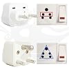 CostMad 2 Pcs 2-Pin / 3-Pin Prong India Indian / Pakistan / Srilanka Universal Universelle Worldwide Tourist Visitor Visiter Travel Adaptor Adapter Convertor Converter Plug from UK, EU Europe, Switzerland, USA America, Canada, Zambia, France, Germany, Italy, China, England, Great Britain, Cyprus, Gibraltar, Hong Kong, Kenya, Kuwait, Malaysia, Malta, Mauritius, Nigeria, Dubai, UAE to India Indian / Pakistan 2-Pin & 3-Pin Prong Plug Round Travel Adaptor Adapter / Convertor Converter Plug (White)