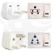 CostMad 2 Pcs 2-Pin / 3-Pin Prong India Indian / Pakistan / Srilanka Universal Universelle Worldwide Tourist Visitor Visiter Travel Adaptor Adapter Convertor Converter Plug from UK, EU Europe, Switzerland, USA America, Canada, Zambia, South Africa, France, Germany, Italy, China, England, Great Britain, Cyprus, Gibraltar, Hong Kong, Kenya, Kuwait, Malaysia, Malta, Mauritius, Nigeria, Dubai, UAE to India Indian / Pakistan 2-Pin & 3-Pin Prong Plug Round Travel Adaptor Adapter / Convertor Converter Plug (White)