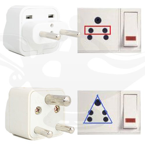 CostMad 2 Pcs 2-Pin / 3-Pin Prong India Indian / Pakistan / Srilanka Universal Universelle Worldwide Tourist Visitor Visiter Travel Adaptor Adapter Convertor Converter Plug from UK, EU Europe, Switzerland, USA America, Canada, Zambia, South Africa, France, Germany, Italy, China, England, Great Britain, Cyprus, Gibraltar, Hong Kong, Kenya, Kuwait, Malaysia, Malta, Mauritius, Nigeria, Dubai, UAE to India Indian / Pakistan 2-Pin & 3-Pin Prong Plug Round Travel Adaptor Adapter / Convertor Converter Plug (White)