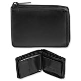 Men's Zip Around BiFold Leather Wallet by Gilton Co. in Black