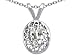 0.50 cts Genuine Oval White Topaz Pendant - 14kt White or Yellow Gold