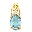 14K Yellow Gold Aquamarine and Diamond Pendant