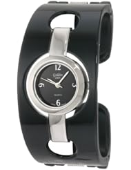 Golden Classic Womens 2138_Black Parisian Couture Stylish Floating Bezel Bangle Watch