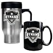 Houston Dynamo Soccer Stainless Steel Travel Mug and Black Ceramic Mug Set - Primary Team Logo MAJOR-LEAGUE-SOCCER Soccer