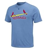 MLB Mens St. Louis Cardinals Ozzie Smith Cooperstown Collection Coastal Blue Short Sleeve Basic Tee By Majestic