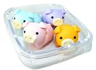 Iwako Japanese Erasers In A Mini Bento Box - Pigs