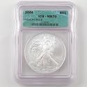 2008 SILVER EAGLE DOLLAR ICG MS70 from CA Inc.