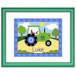 Trains, Planes and Trucks Personalized Tractor Print (dark green)