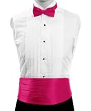 Fusia Men's Poly Satin Tuxedo Bowtie and Cummerbund Set