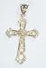 The Stainless Steel Jewellery Shop -Trendy 18k Gold Plated Fleur de Lisa Cross Pendant with 20 CZ crystals - 35mm Cross - includes 45mm chain - Includes gift Bag