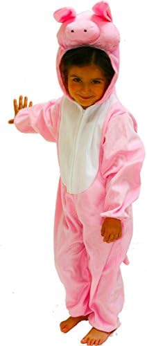 Fun Play Pig Costume for Kids - Fancy Dress Animal Onesie for Boys and Girls - Children Cosplay Dress UpCostumes for Large 5-7 Years (122 cm)