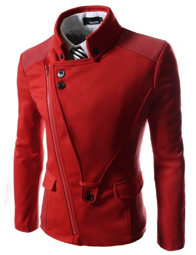 TheLees Mens Casual Rider Style Stretchy Slim Zipper Jacket Jumper