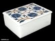 Marble inlay jewelry box, 'Carnation Sky' 3.9" W 3.2" L
