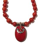 Coral Necklace 02 Pendant Turquoise Sterling Silver Red Crystal Healing 21