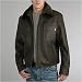 BGSD Men's Cowhide Aviator Leather Jacket with Genuine Shearling Collar - Regular