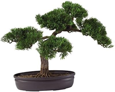 Artificial Cedar Bonsai Tree - 16 Inches Tall