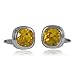Mens Yellow Crystal Cufflinks with Travel Presentation Gift Box with Swarovski Sunflower Crystal