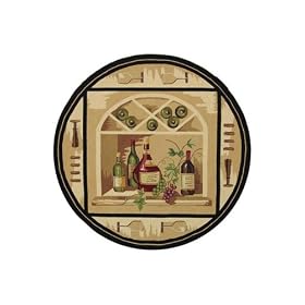 Wine Cellar Area Rug, 8' ROUND, GOLD by Home Decorators Collection