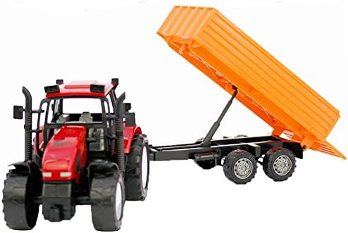 Lanshowed Big Farm Tractor with Transport Trailer Farm Toys for Kids - Red