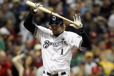 St Louis Cardinals v Milwaukee Brewers - Playoffs Game Six, Milwaukee, WI - October 16: Corey Hart Photographic Poster Print by Jonathan Daniel, 12x18