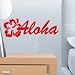 StikEez Red Aloha With Hawaiian Flower Fun Wall Decal