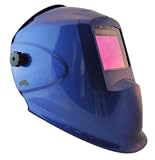 Rhino LARGE LENS Auto Darkening Welding Helmet Hood Mask - Battery and Solar Combo - Blue RH08