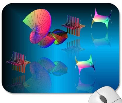 Mousepad - 9.25 x 7.75 Designer Mouse Pads - Engineering/Mathematics/Scientific: 3D Math Graphs (MPENMG-044)