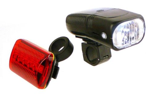 Bike Headlight and LED Tail Light Safety Set – 2 Minute Installation!