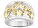 DIAMOND ACCENT FLEUR-DE-LIS 18KT AND PLATINUM OVER STERLING SILVER RING