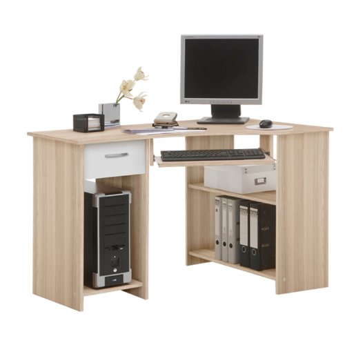 FMD Felix Computertisch Felix B/H/T 118.0 x 76.0 x 77.0 cm, esche / wei&szlig;