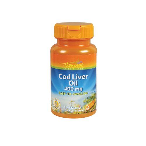 Thompson Cod Liver Oil Softgels, 800 Mg, 60 Count (Pack of 2)