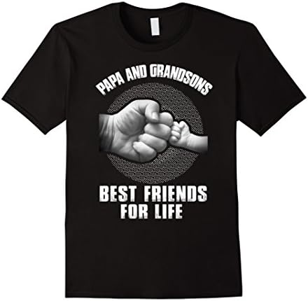 Men's Papa and Grandsons Best Friends For Life Shirt XL Black