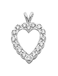 Platinum Diamond Heart Pendant - 0.48 Ct. -- LIFETIME WARRANTY
