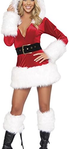 Women's Free Size Christmas Santa Costume Mini Skirt Sexy Dress