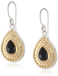 Anna Beck Designs "Gili Black Onyx" 18k Gold-Plated Black Onyx Teardrop Earrings