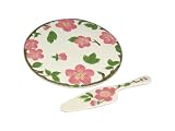 Fransican Desert Rose Cake Plate and Server