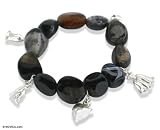 Agate bracelet, 'Dresses and Hearts'