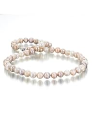 6-6.5mm Freshwater Pearl Necklace, Semi-Round, Multi Color, 14W gold clasp