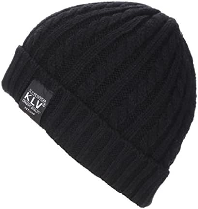EKIMI Men Women Warm Crochet Winter Wool Knit Ski Beanie Skull Caps Hat (Black)