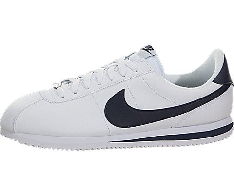 Nike Men's Cortez Basic Leather White/Obsidian Casual Shoe 10 Men US