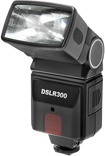 Precision Design DSLR300 High Power Auto Flash with Diffuser + Bracket + Kit for Olympus OM-D/Pen E &amp; Panasonic Micro 4/3 G Digital Cameras