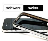 Schutzhülle für iPhone 4 ..::: SCHWARZ – WEISS :::.. mit METALLBUTTON