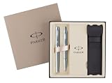 Parker IM Silver CT Fountain & Ballpoint Pen Set + FREE Pouch