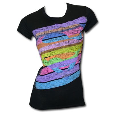  Superman Supergirl Striped Shield Black Juniors Graphic Tee Shirt
