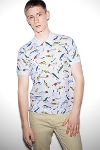 Live Short Sleeve Pique Polo With All Over Fish Hook Print